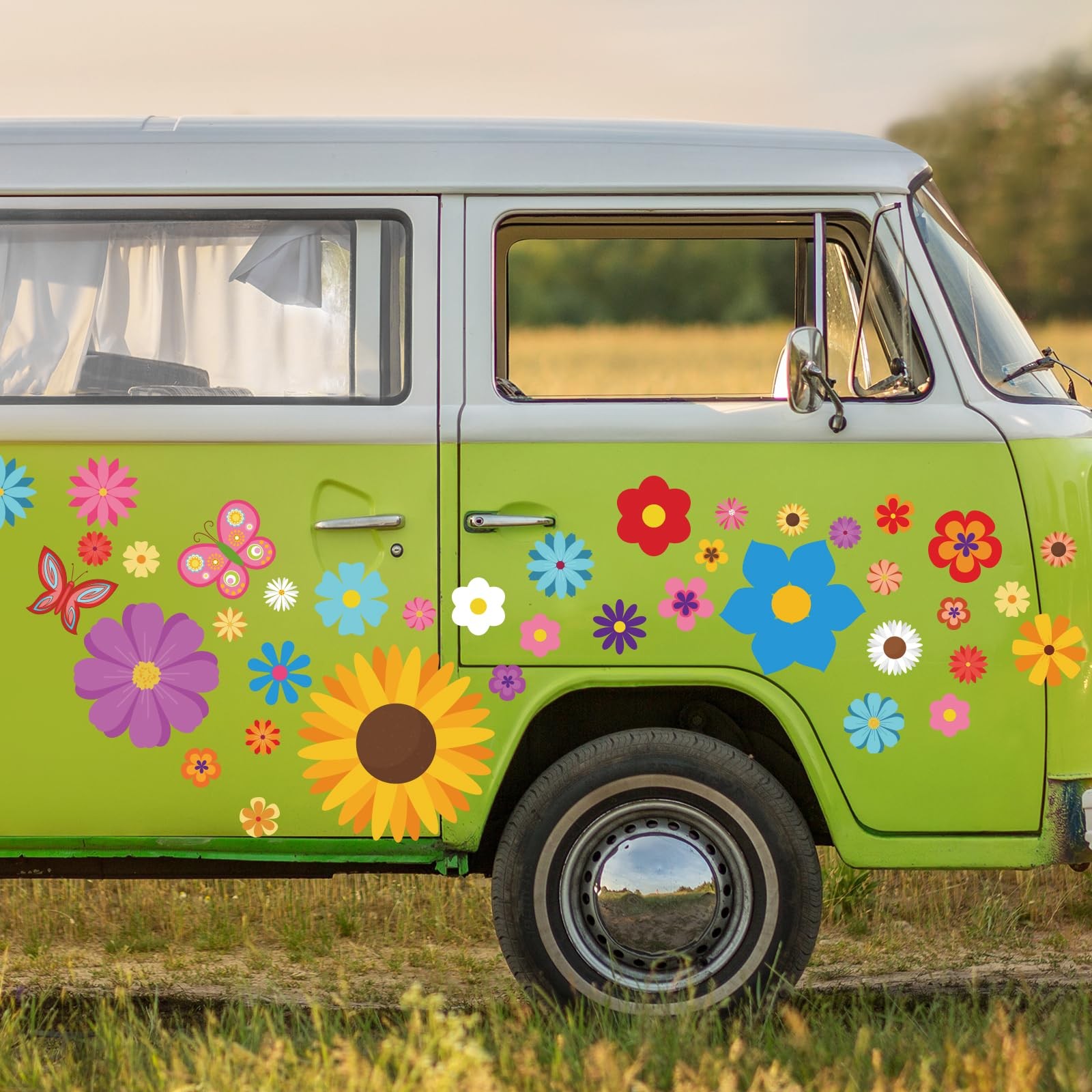 12 Sheets Flower Stickers 130 Pcs SelfAdhesive Vinyl Car Decals & Clings