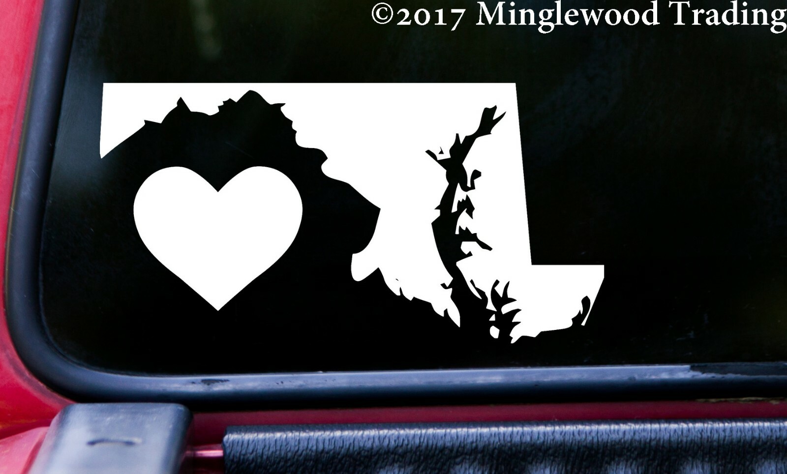MARYLAND HEART Vinyl Sticker – Home State Love MD – Die Cut Decal