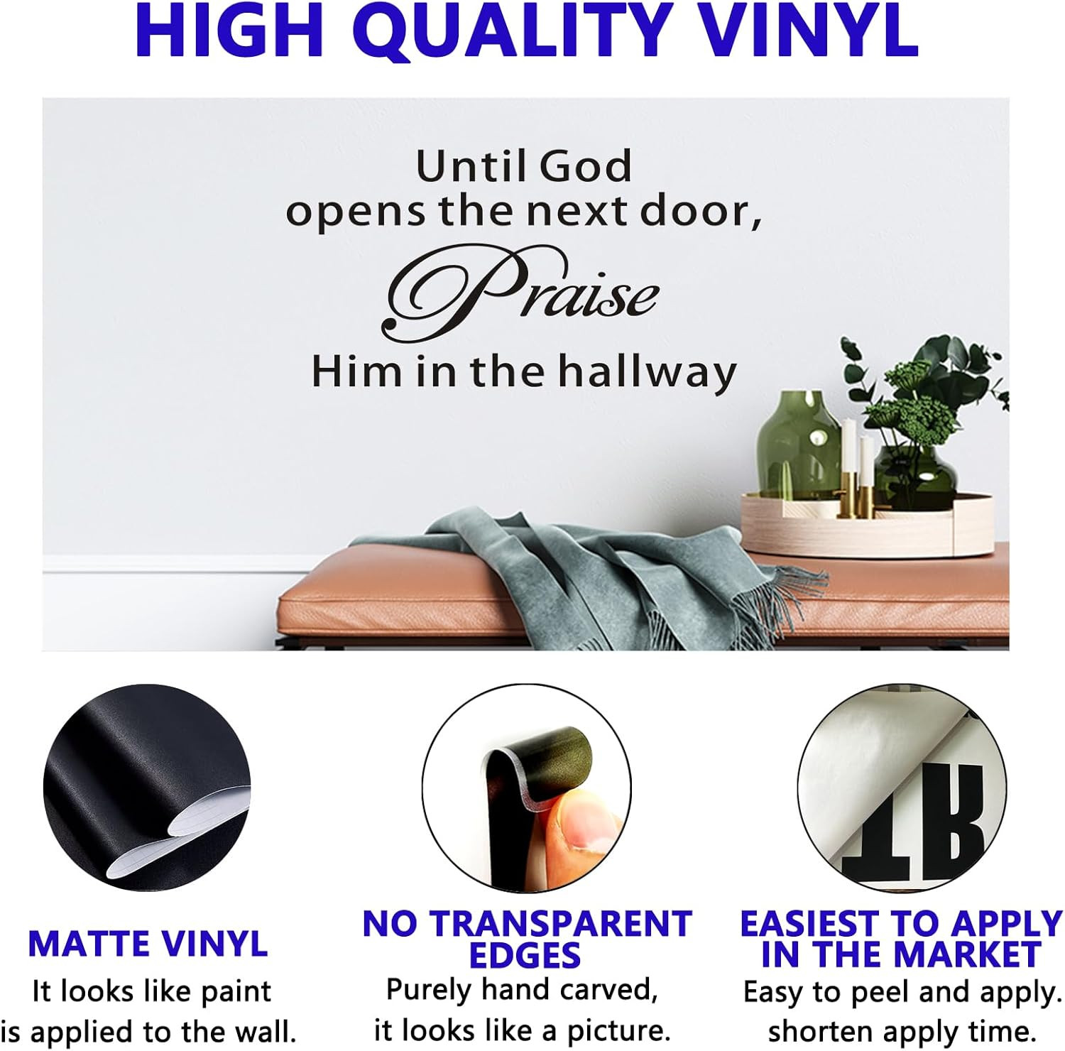 Bible Verse Wall Stickers for Bedroom: Christian Quotes Inspirational Vinyl Art