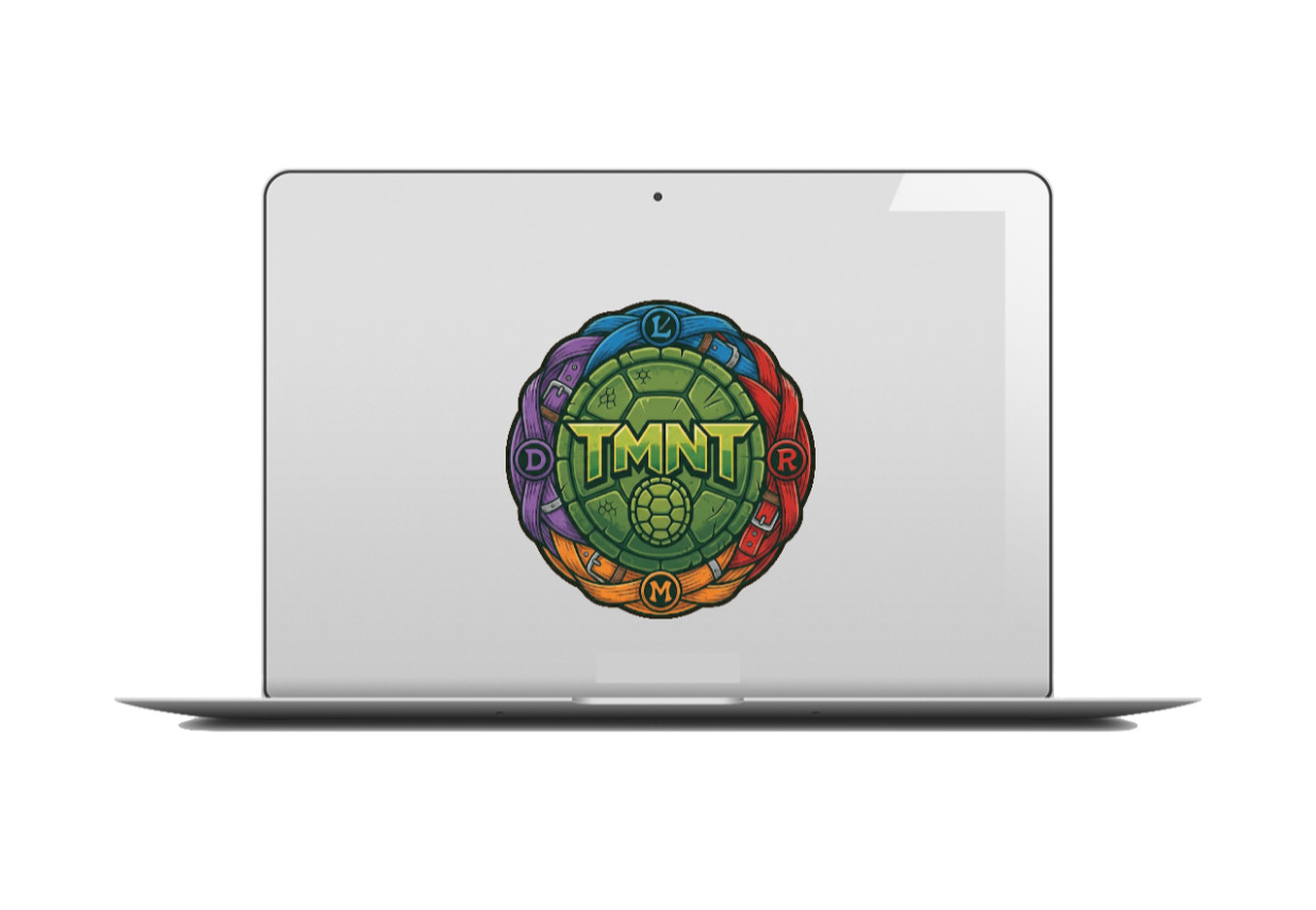 Teenage MN Turtles "Shield" – 4" Handmade Vinyl Decal Vehicle Decor Cooler Cup