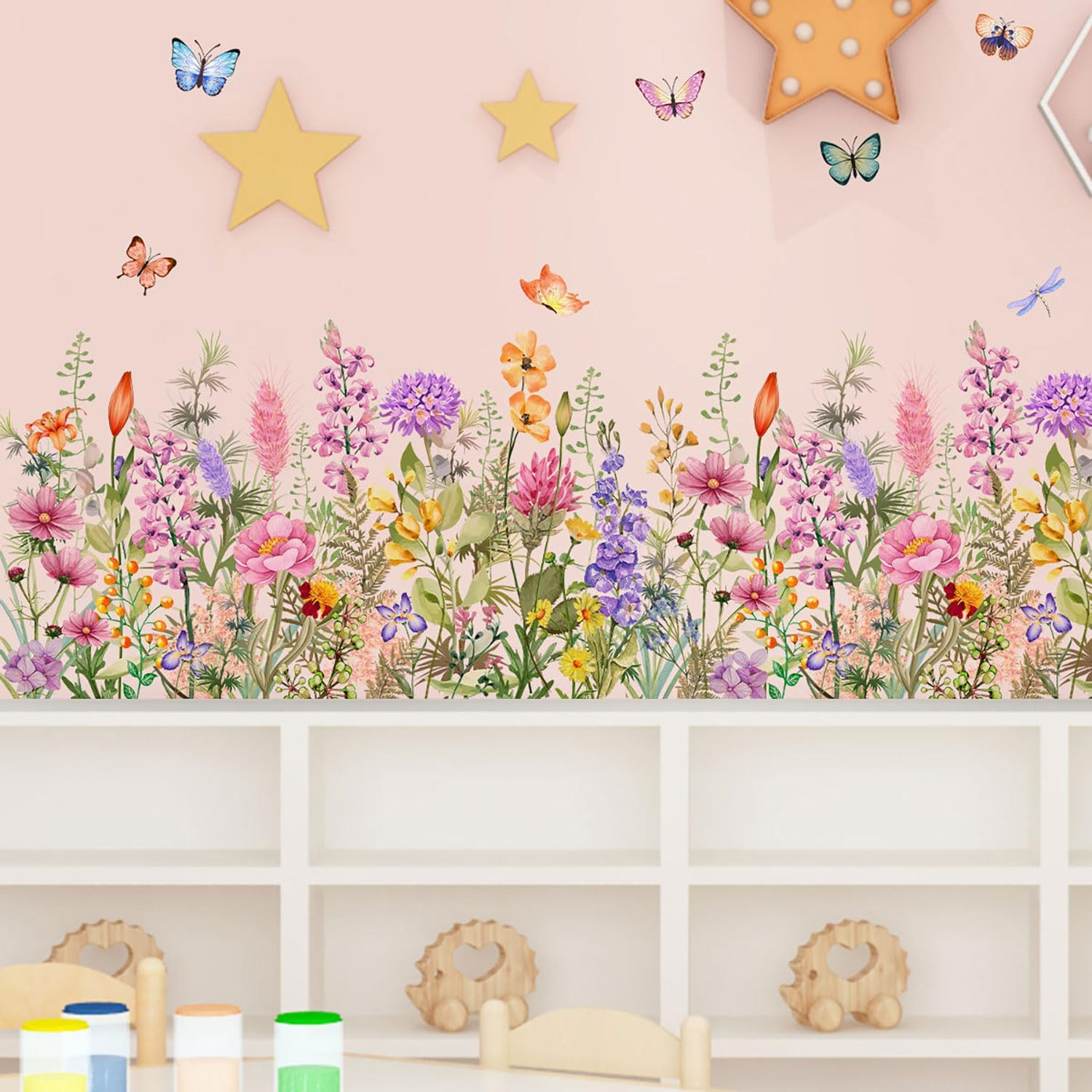 Wildflower Wall Decals Peel & Stick Floral Wall Art – Removable Flower Wall Stic