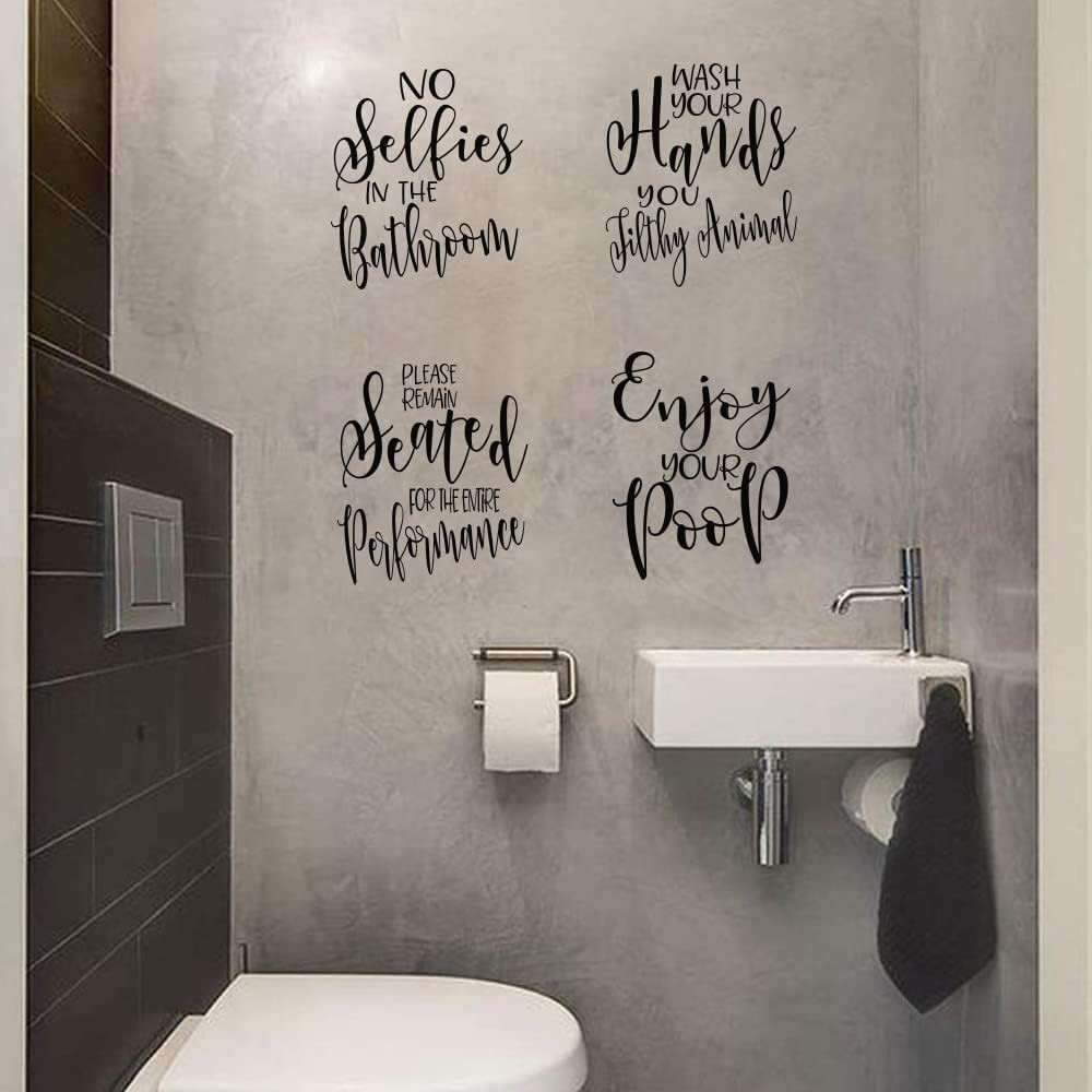 Funny Quotes Bathroom Wall Decals Peel Stick Art Removable Stickers