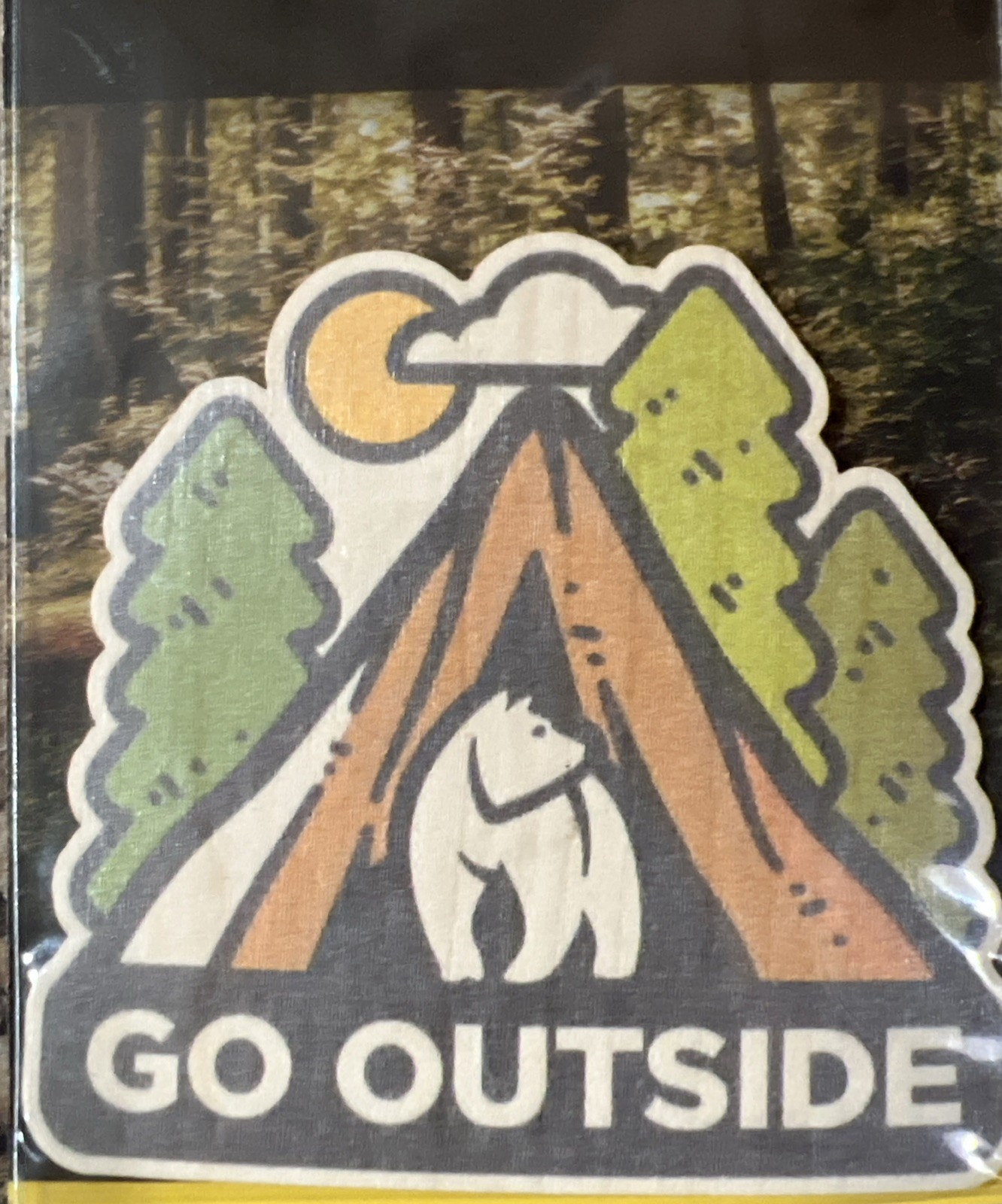 Go Outside WOOD Sticker 3M Flexible Dishwasher SAFE Biodegradable Dust City NEW