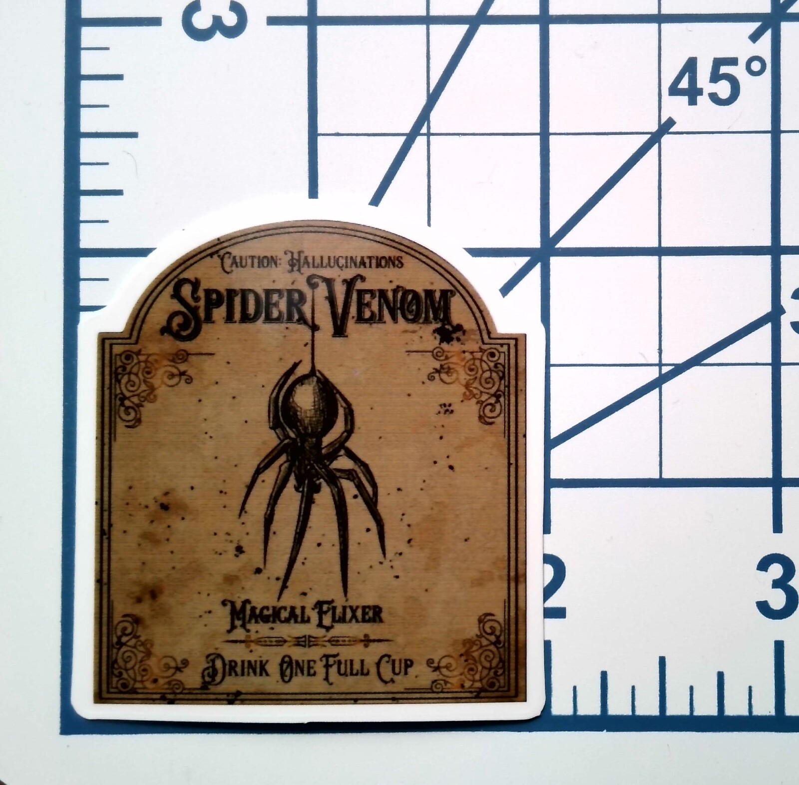 Spider Venom Sticker Magical Elixer Vinyl Die Cut Gothic Apothecary Decal