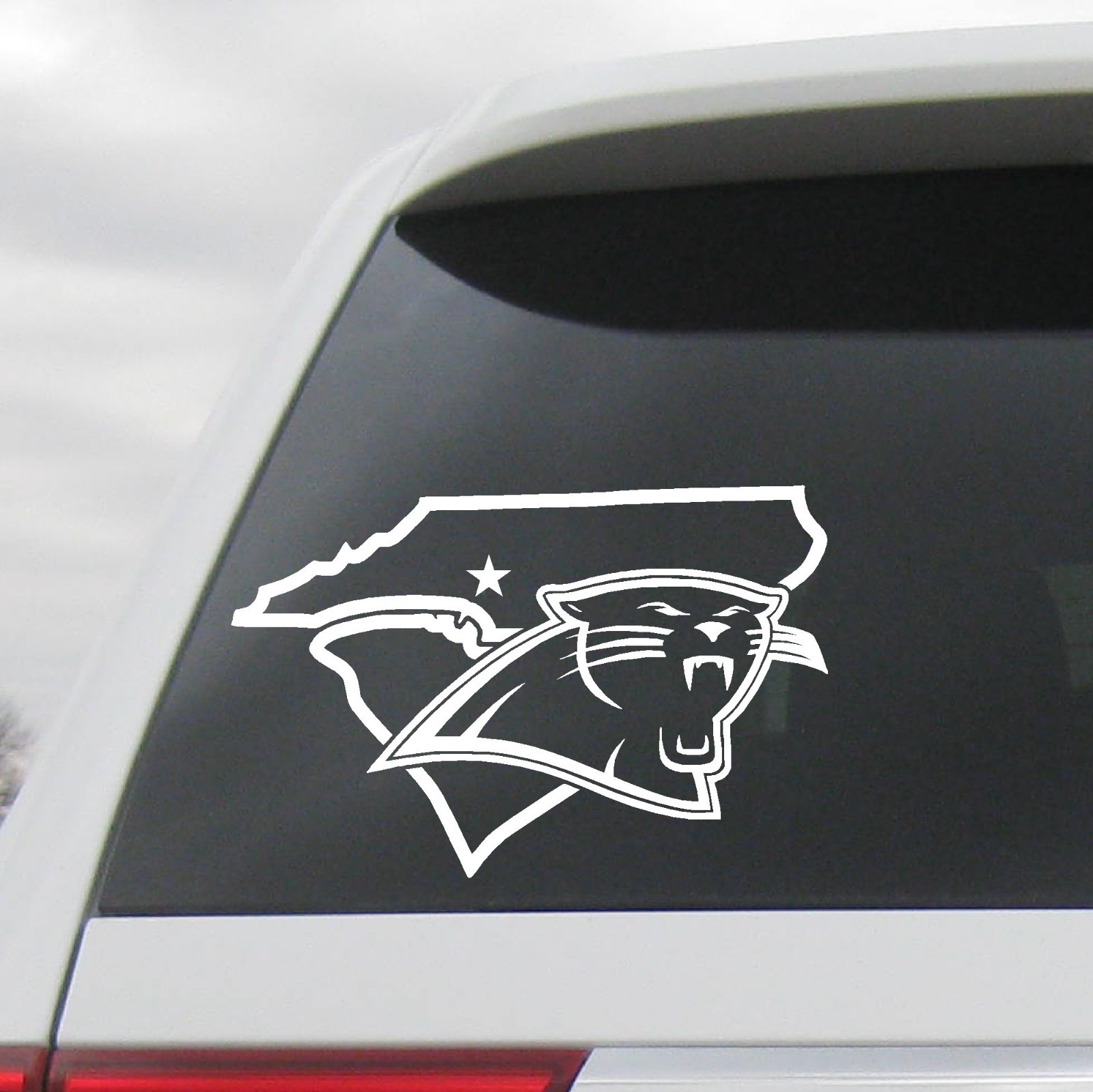 CAROLINA PANTHERS VINYL DECAL NORTH SOUTH CARONINA MAP WINDOW CAR STICKER