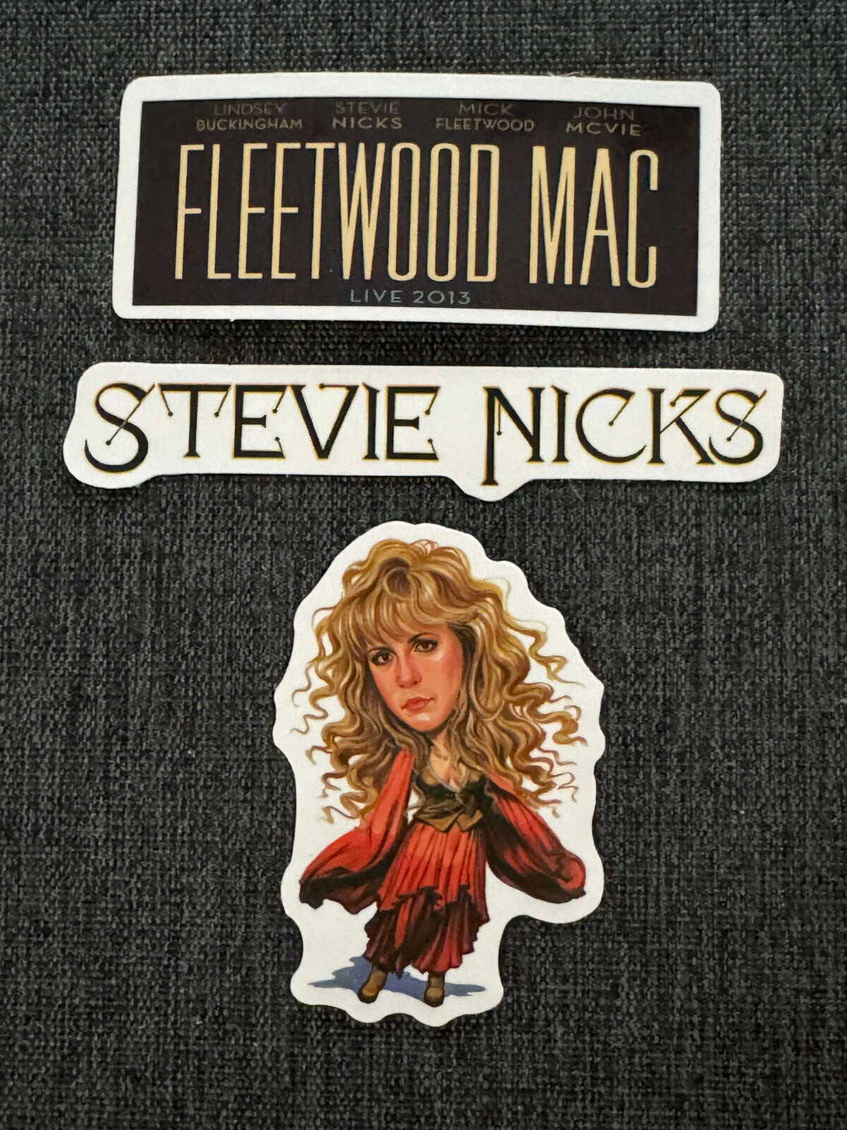 Lot (3) FLEETWOOD MAC 1/2" to 3 1/2" Band Stickers FAST FREE SHIP! Stevie Nicks