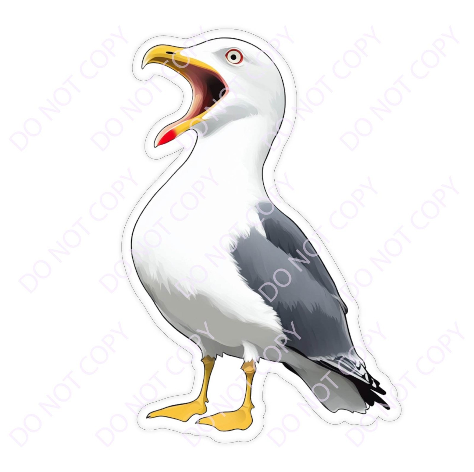 Laminated Vinyl Decal Die Cut Waterproof Sticker – Seagull Bird