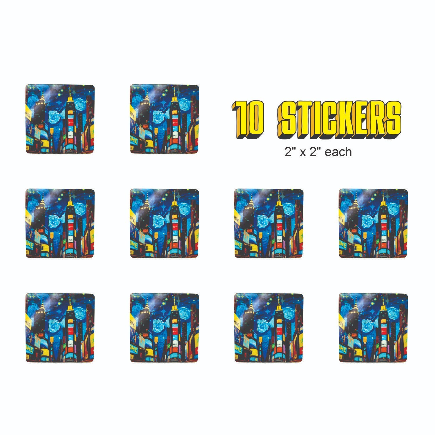 Starry Night at the Time Square New York USA ART Vinyl Stickers !! Van Gogh