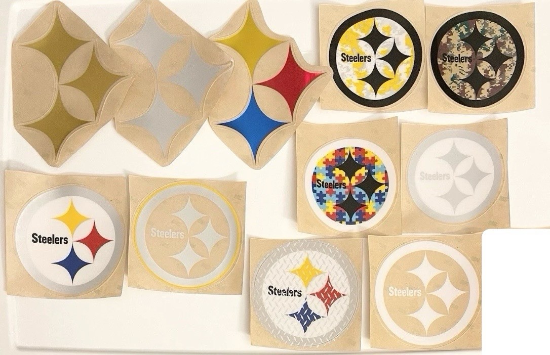 Steeler Diamonds Full-Size 3M 20 Mil Football Helmet Decals