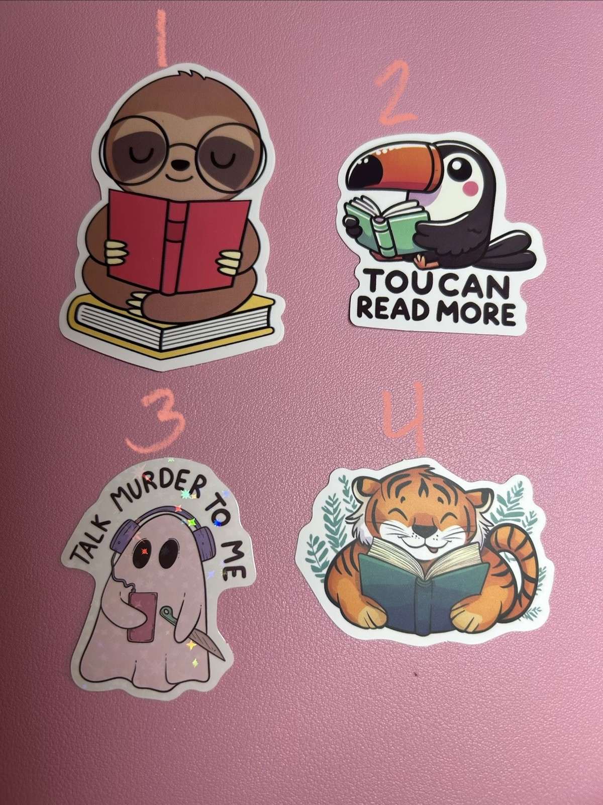 Animals And Ghosts Reading Books Stickers