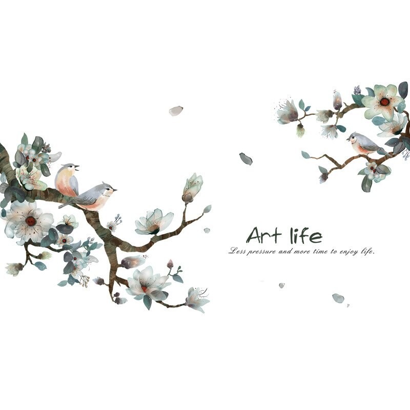 Removable Flower Decal Tree Branch Birds Wall Sticker Vinyl Mural Art Home Decor