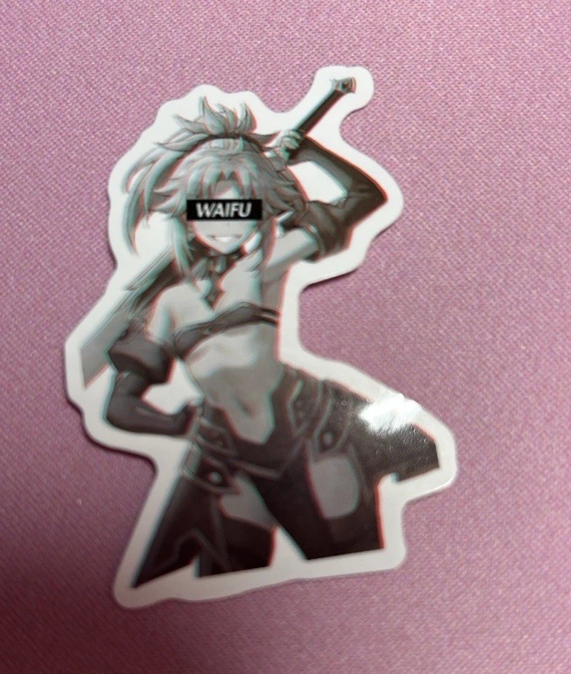 black and white waifu lewd stickers #6