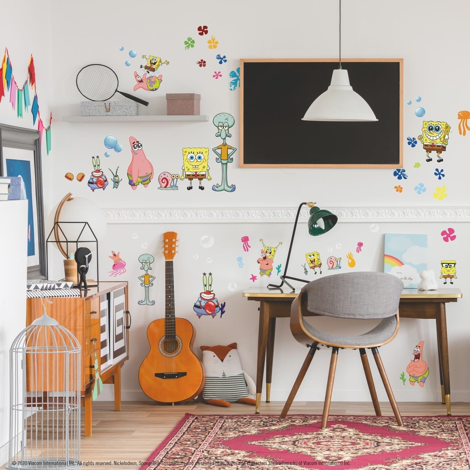 Vinyl Spongebob Squarepants Wall Decals Peel and Stick for Kids Room Decor