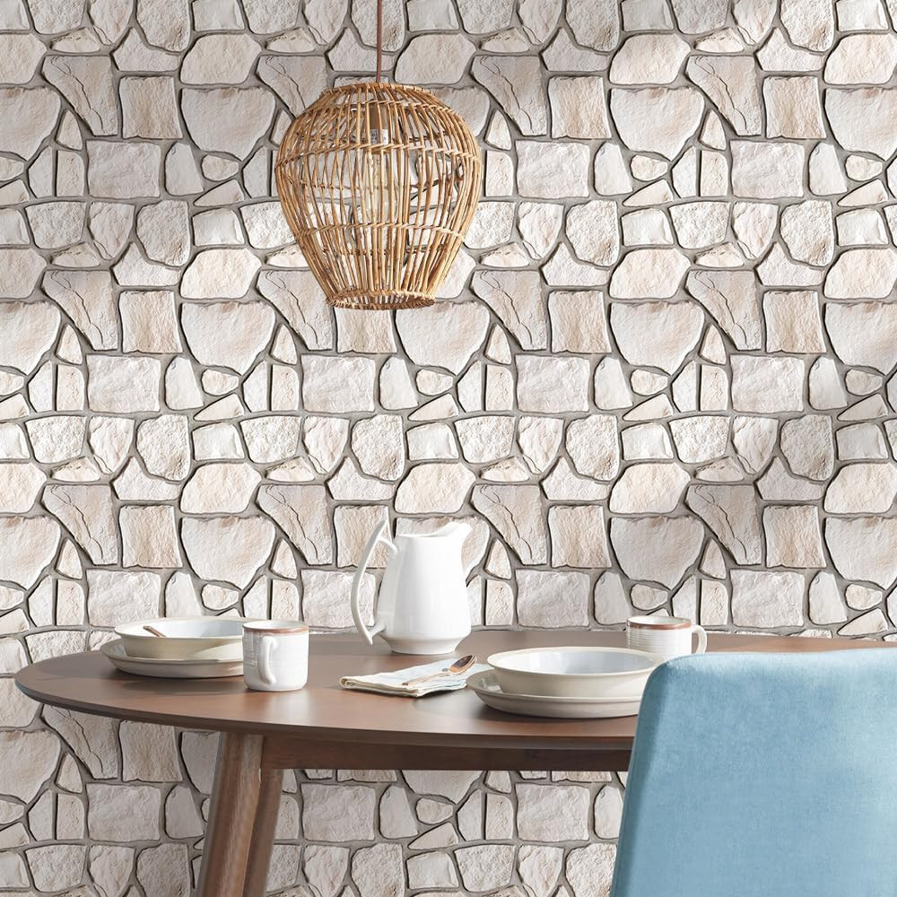 COMSTICKC 3D Peel and Stick Faux Stone Wall Panels for Quick DIY Wall Decor | Be