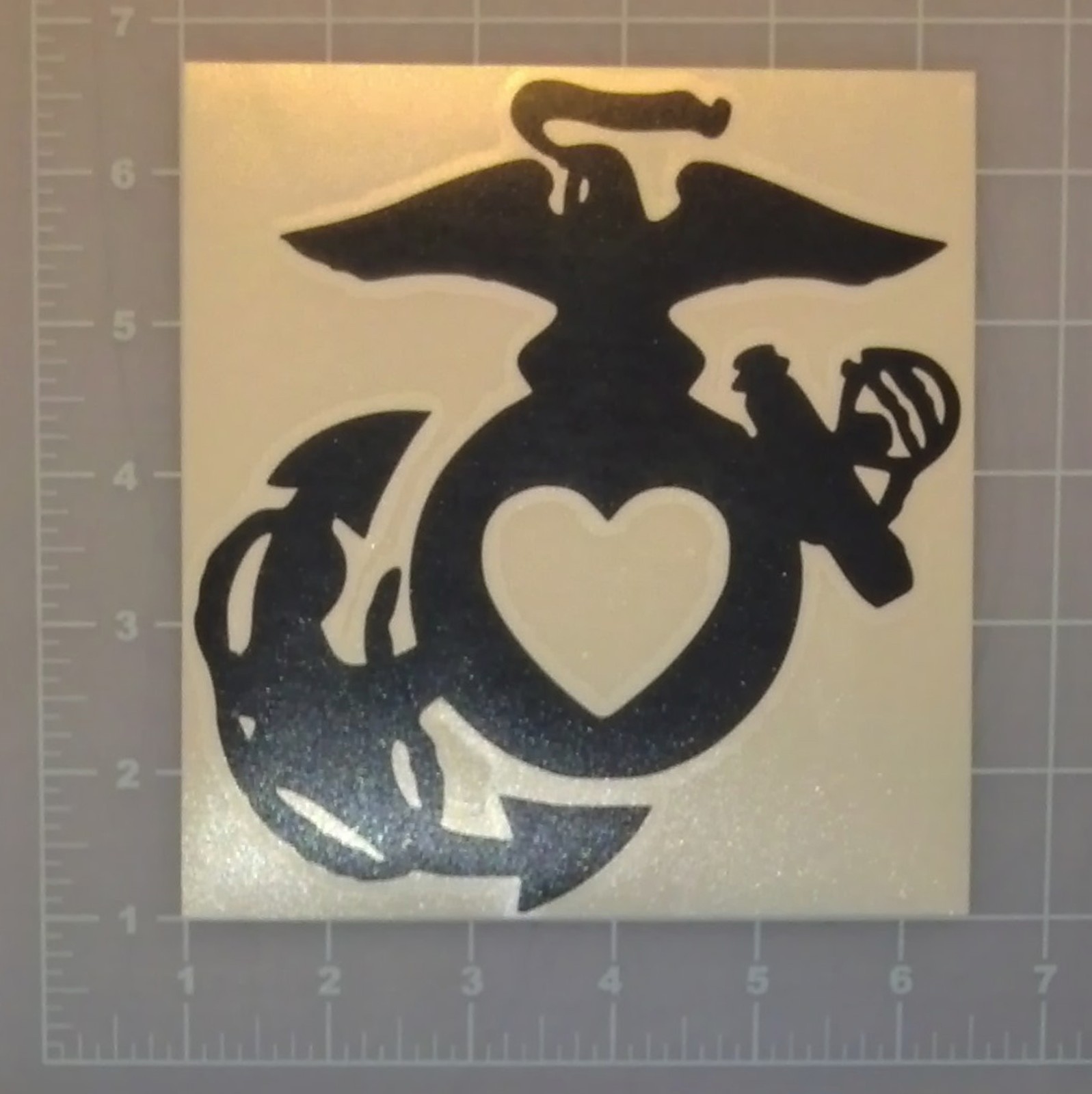 EGA Heart Sticker USMC Marine Wife Eagle Globe Anchor Decal bumper Choose Color