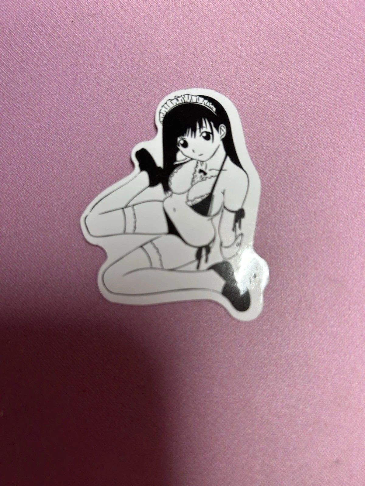 black and white waifu lewd stickers #6