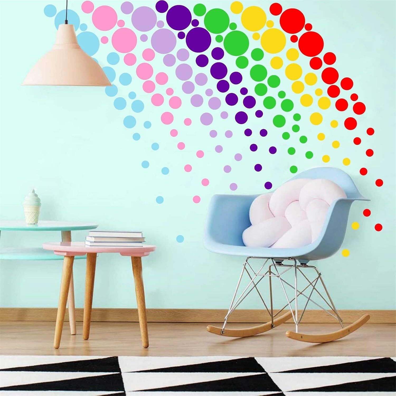Polka Dots Wall Decals (154 Dots) Vinyl Stickers Colorful 3