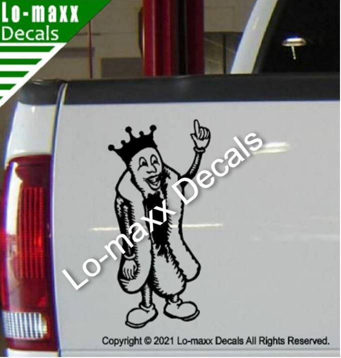 Hot Dog King Cartoon Retro Style Original Graphic Design Die Cut Vinyl Decal