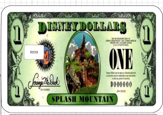 7 Disney Dollars Credit Debit Card Skin ATM Stickers Disneyland Mickey Goofy USA