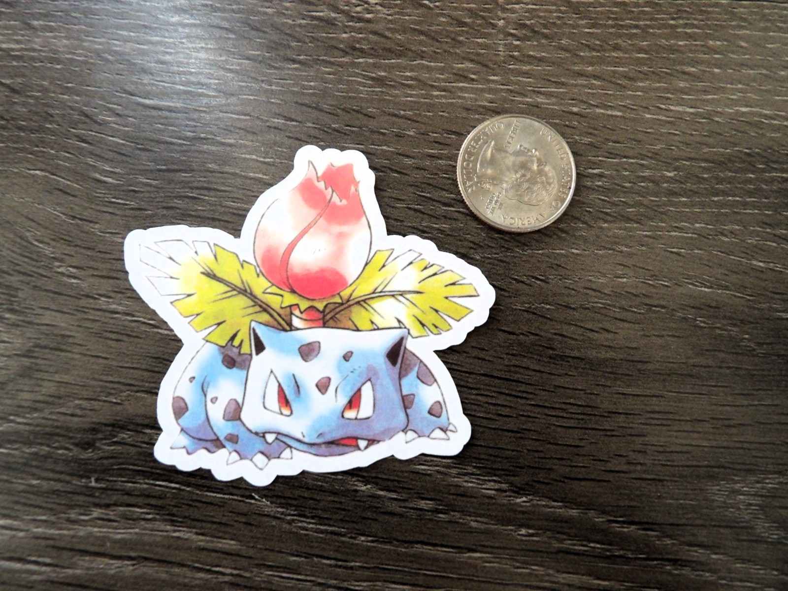 Gen 1 Bulbasaur, Ivysaur & Venusaur Stickers – Lot of 3 – Red & Blue Artwork