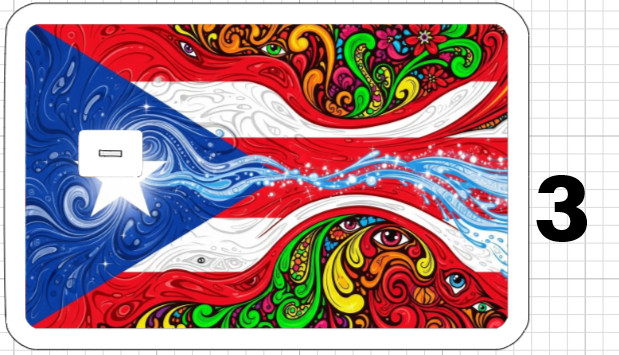 Acid Trip Puerto Rican Flag ATM Debit Credit Card Skin Sticker Rico