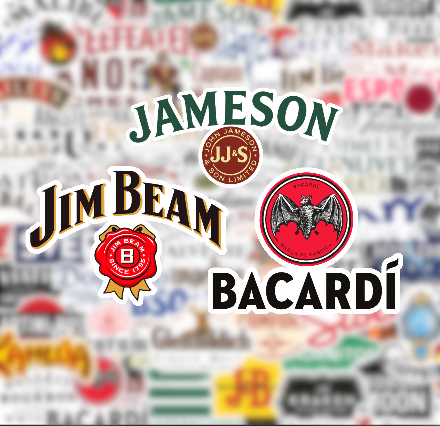 25/50 Liquor Logo Sticker Pack – Matte Vinyl – Brewery Microbrew Ale Vodka Rum
