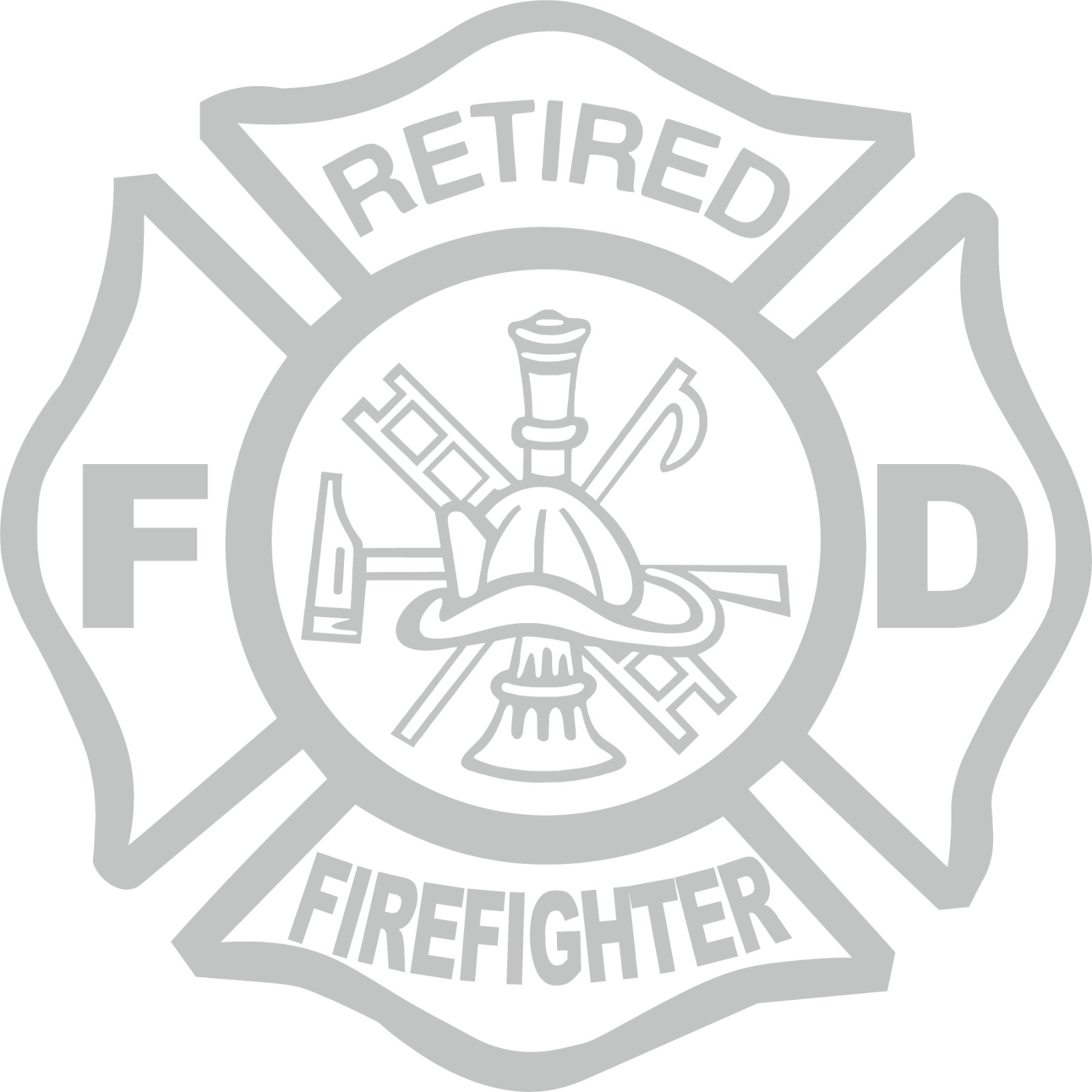Retired Firefighter Decal Vinyl Sticker Fire Dept Maltese Cross First Responder