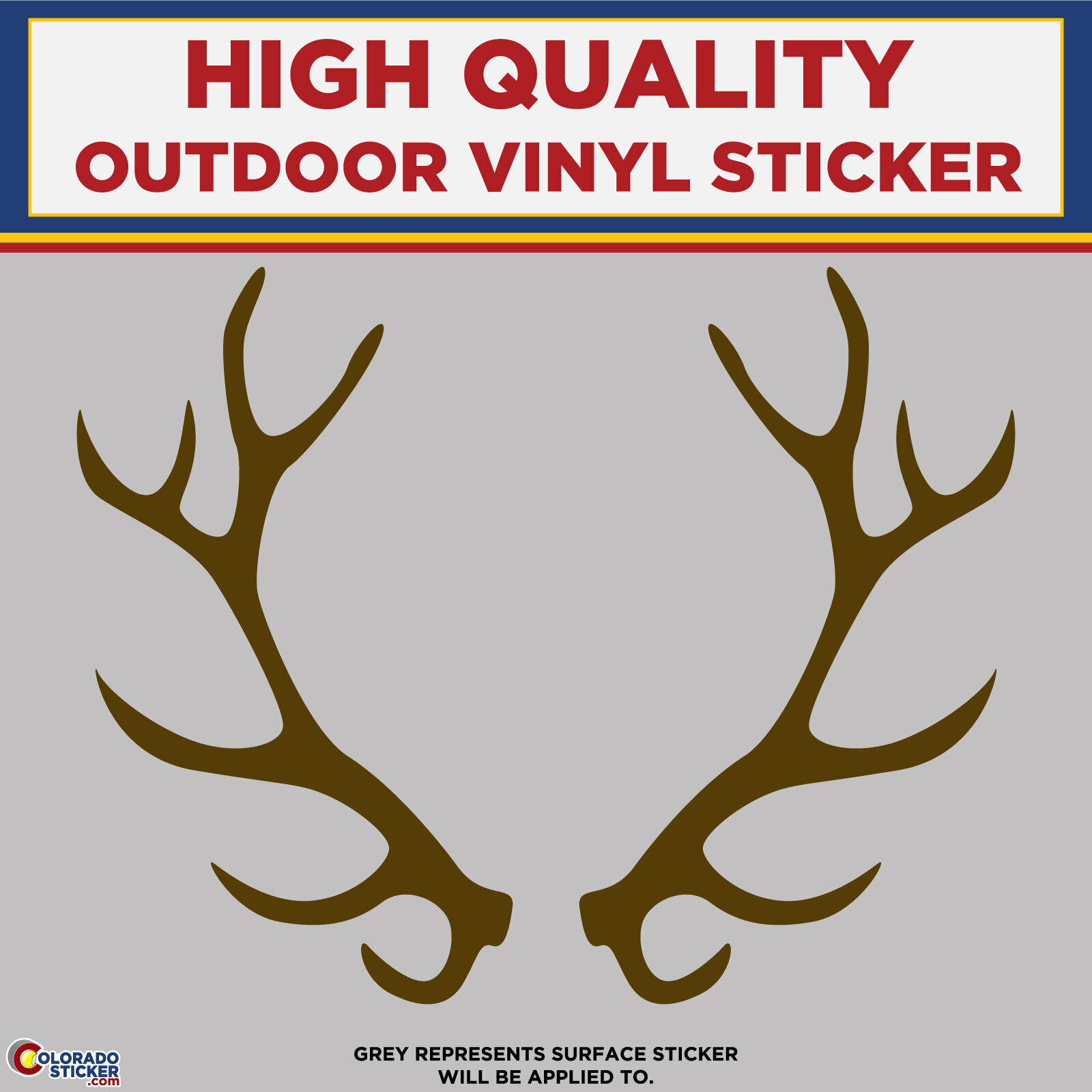 Elk Antlers, Die Cut High Quality Vinyl Stickers