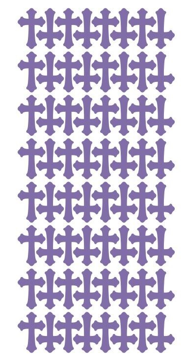 Lavender Cross Stickers 1" DC24-043