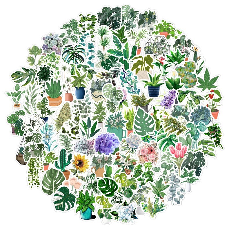 200pcs Leaf Stickers Pack, Plants leaf flower Stickers, #029047223
