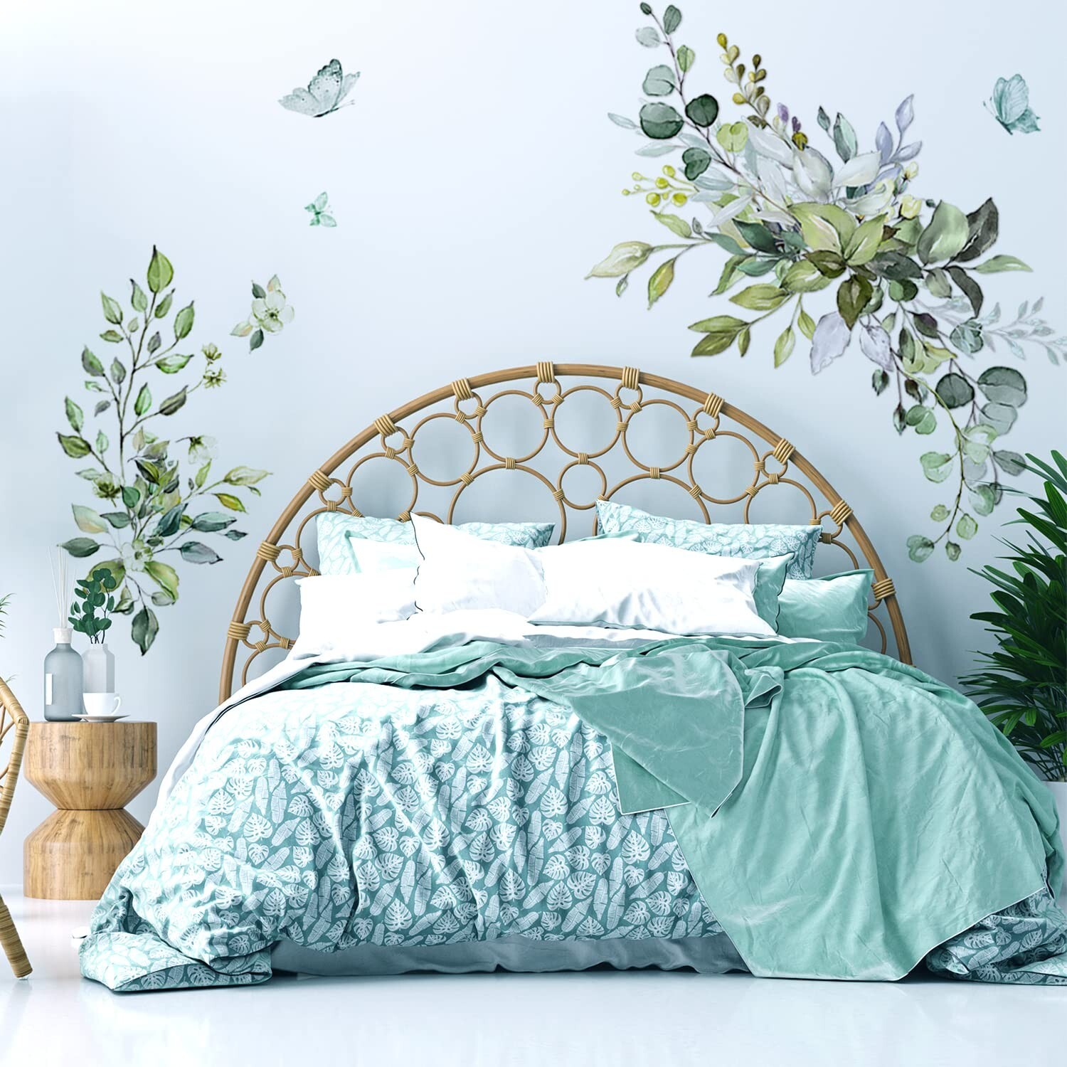 Plant Wall Decals, Removable Fresh Plants Wall Stickers Green Hanging Leaves …