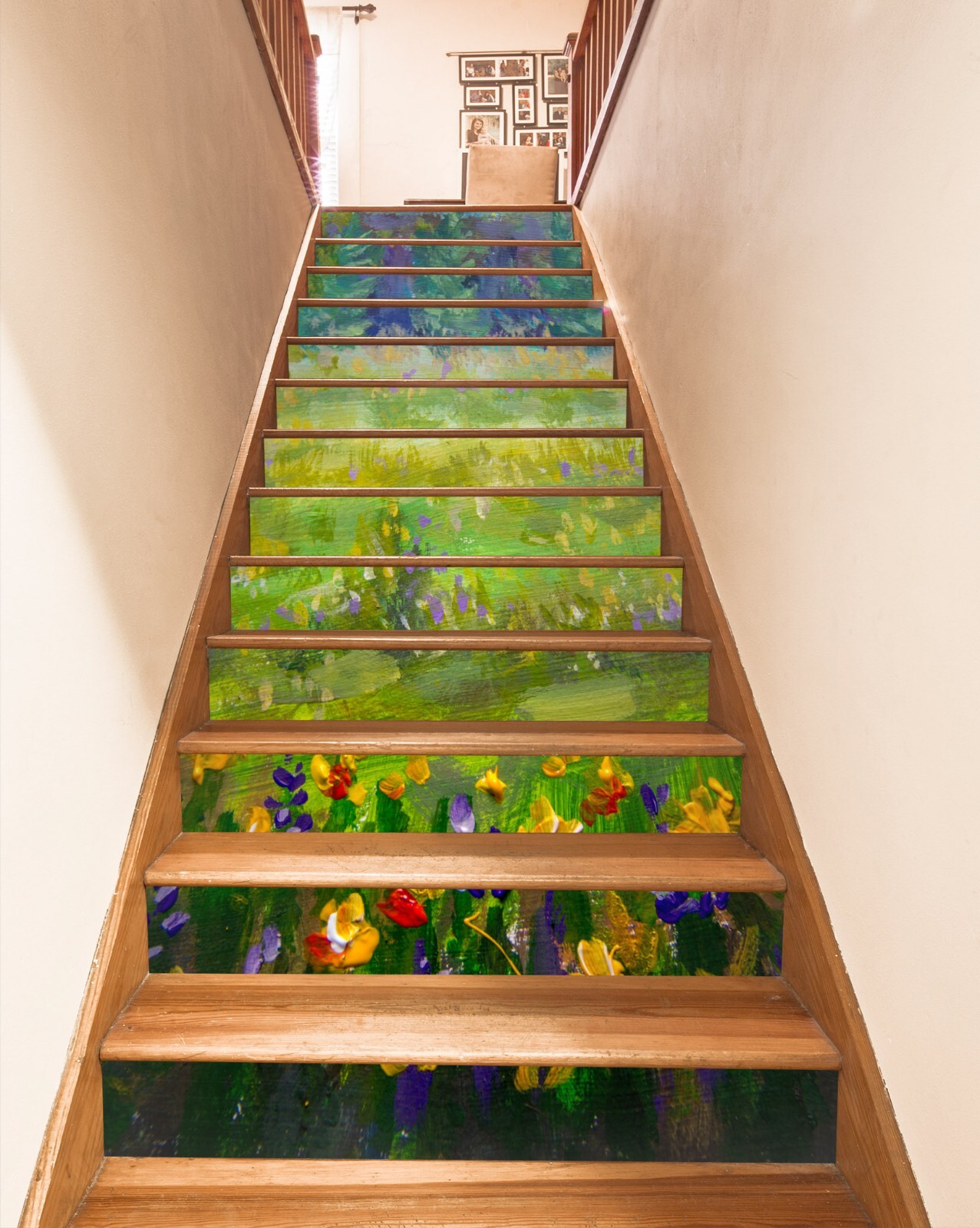 3D Oil Painting Garden AZ501 Stair Risers Decoration Mural Vinyl Wallpaper Kay