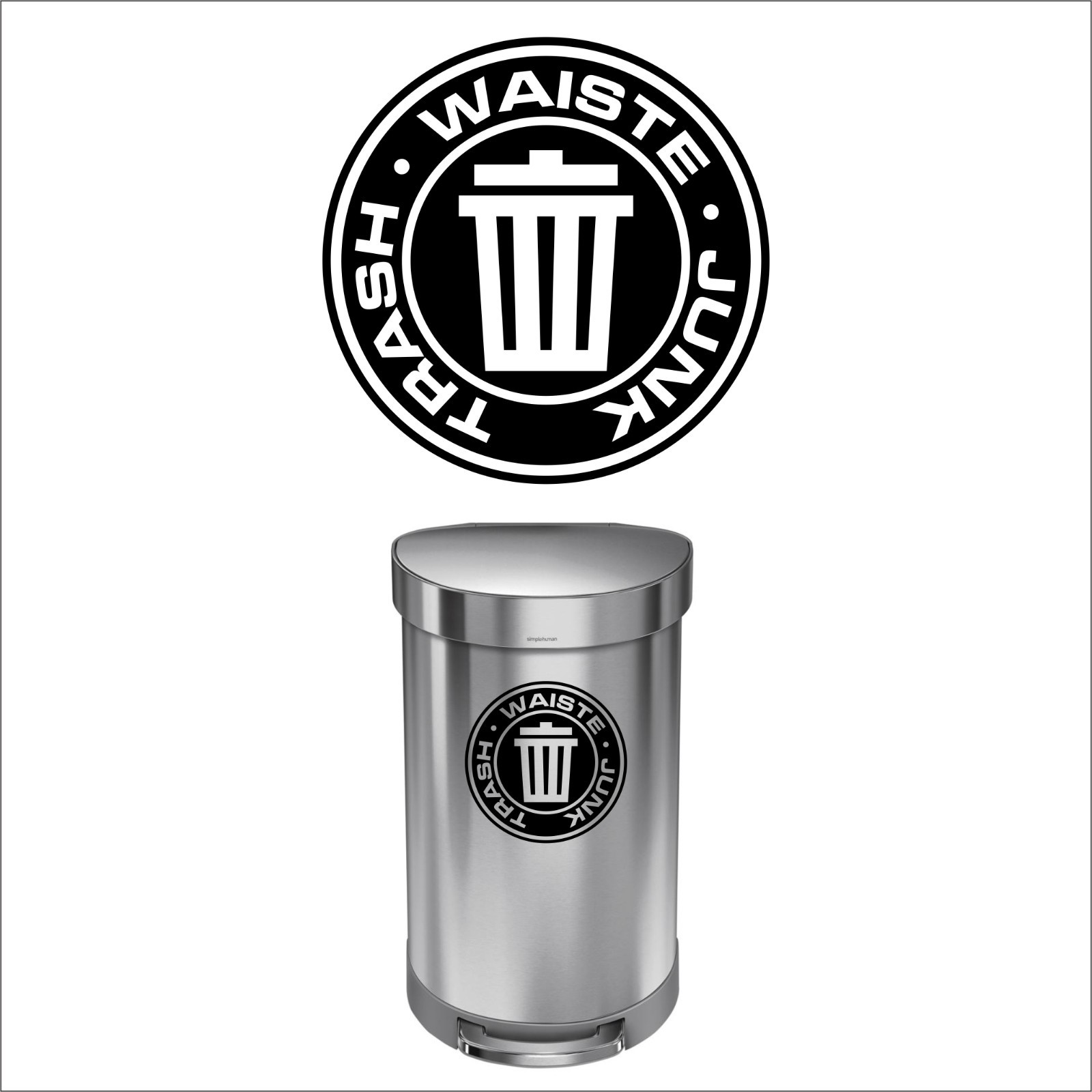 Trash Decal Sticker for trash cans – Home & Office Use! Choose Size!