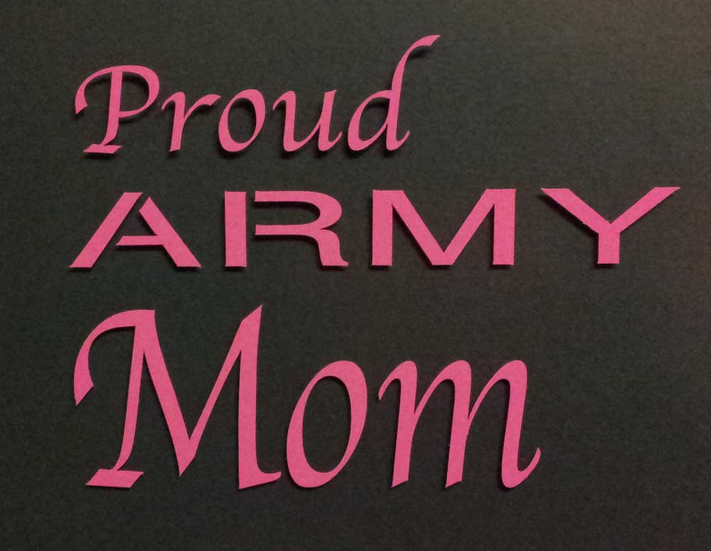 PROUD ARMY MOM/Military LapTop Car Window vinyl decal sticker 5 1/2", 8 1/2"