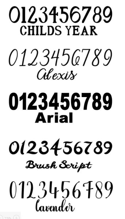 Number Sets Vinyl Color Decal – Sticker – Oracal 651 ID Numbers Custom