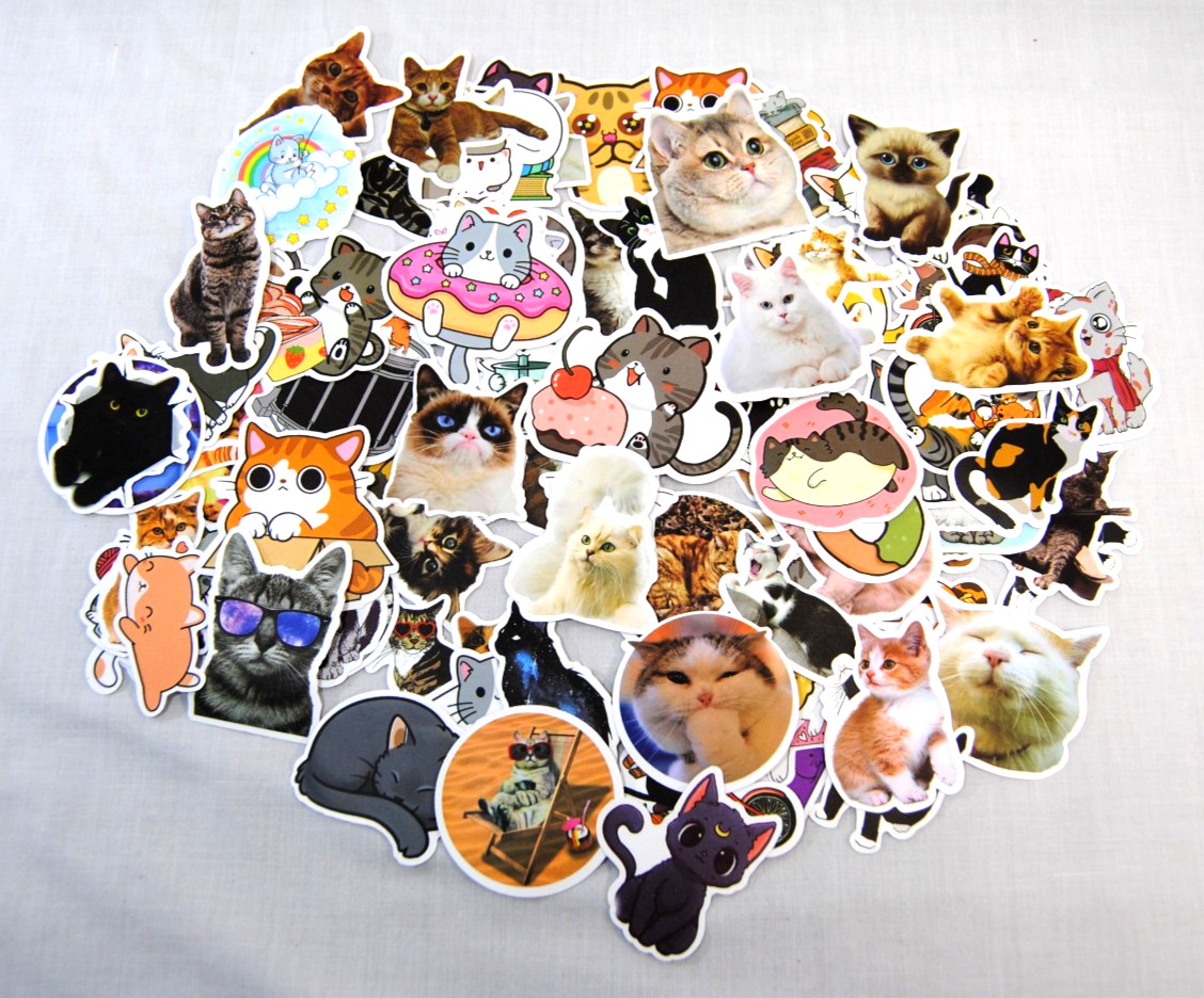 Cute Cat Stickers for Laptop, Water Bottles for Kids to Adults 200Pcs T2693