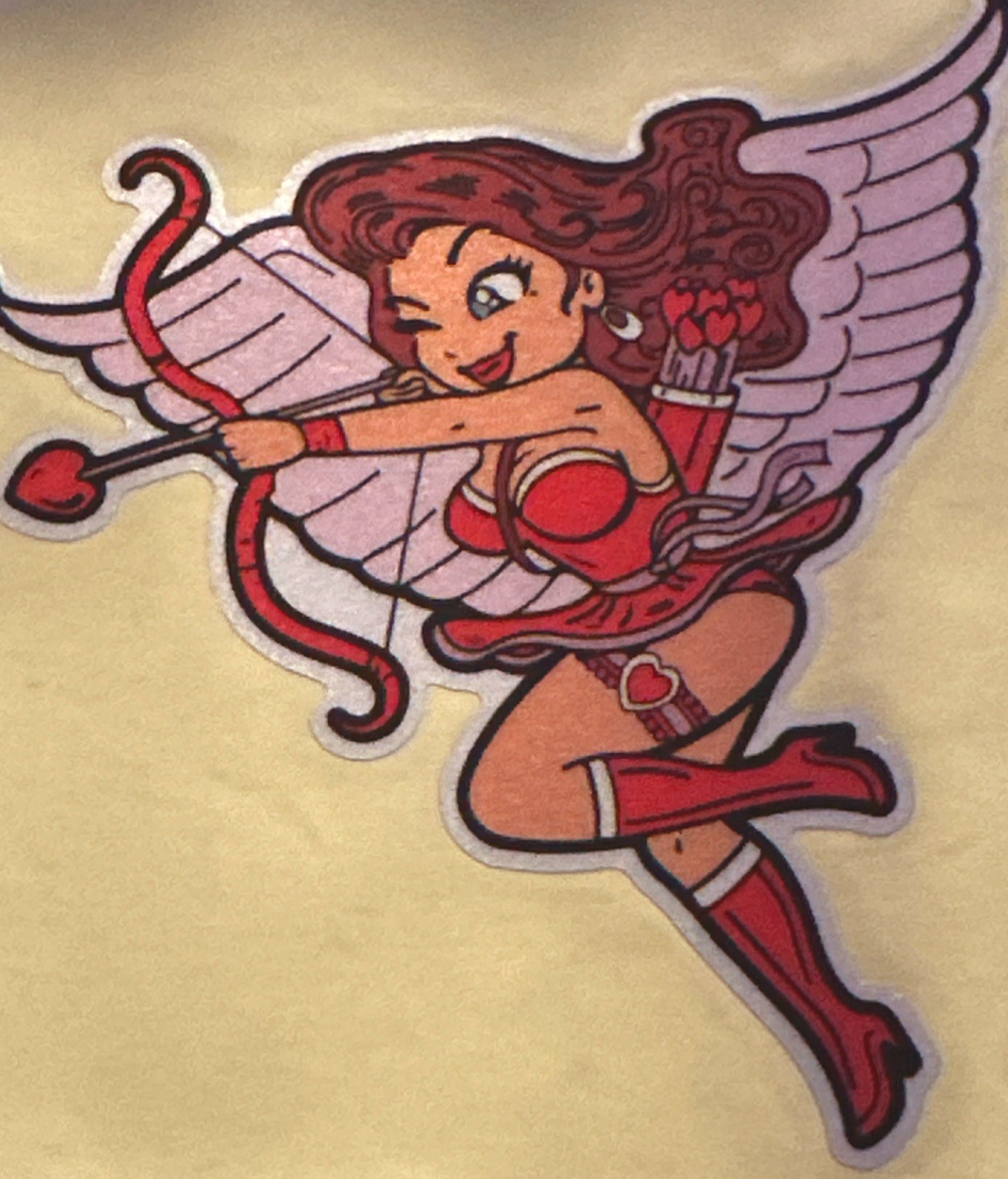 SEXY GIRL STICKER✨💋❤️‍🔥🔥✨4” X 3 1/2”✨GLOSSY✨CUPID💘✨LOVE ITS IN THE AIR❤️