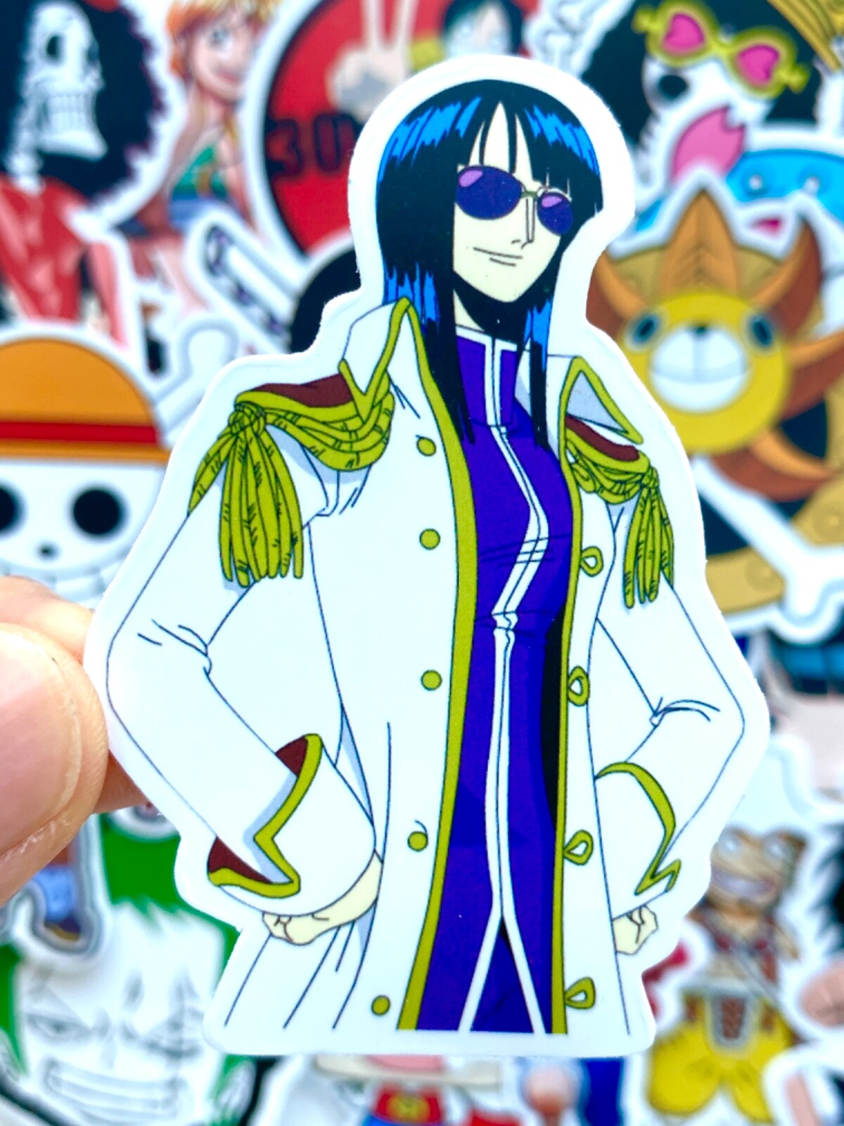 5-50 pcs One Piece Stickers, Anime Character Manga Movie Phone Car Laptop Decals