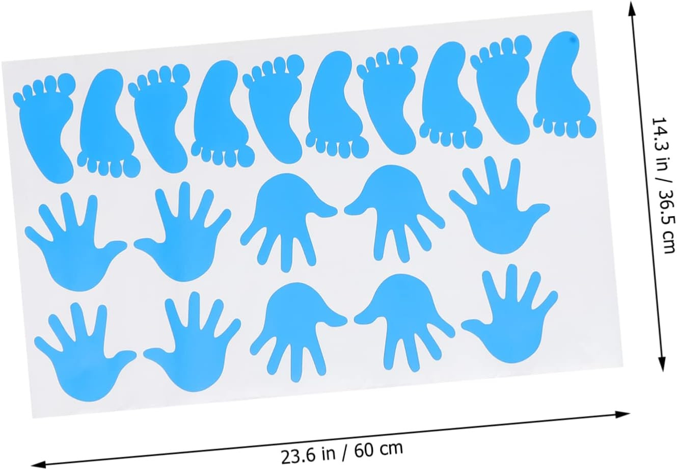 40-Piece Footprint & Handprint Sticker Set, Removable Floor Decals for Interacti