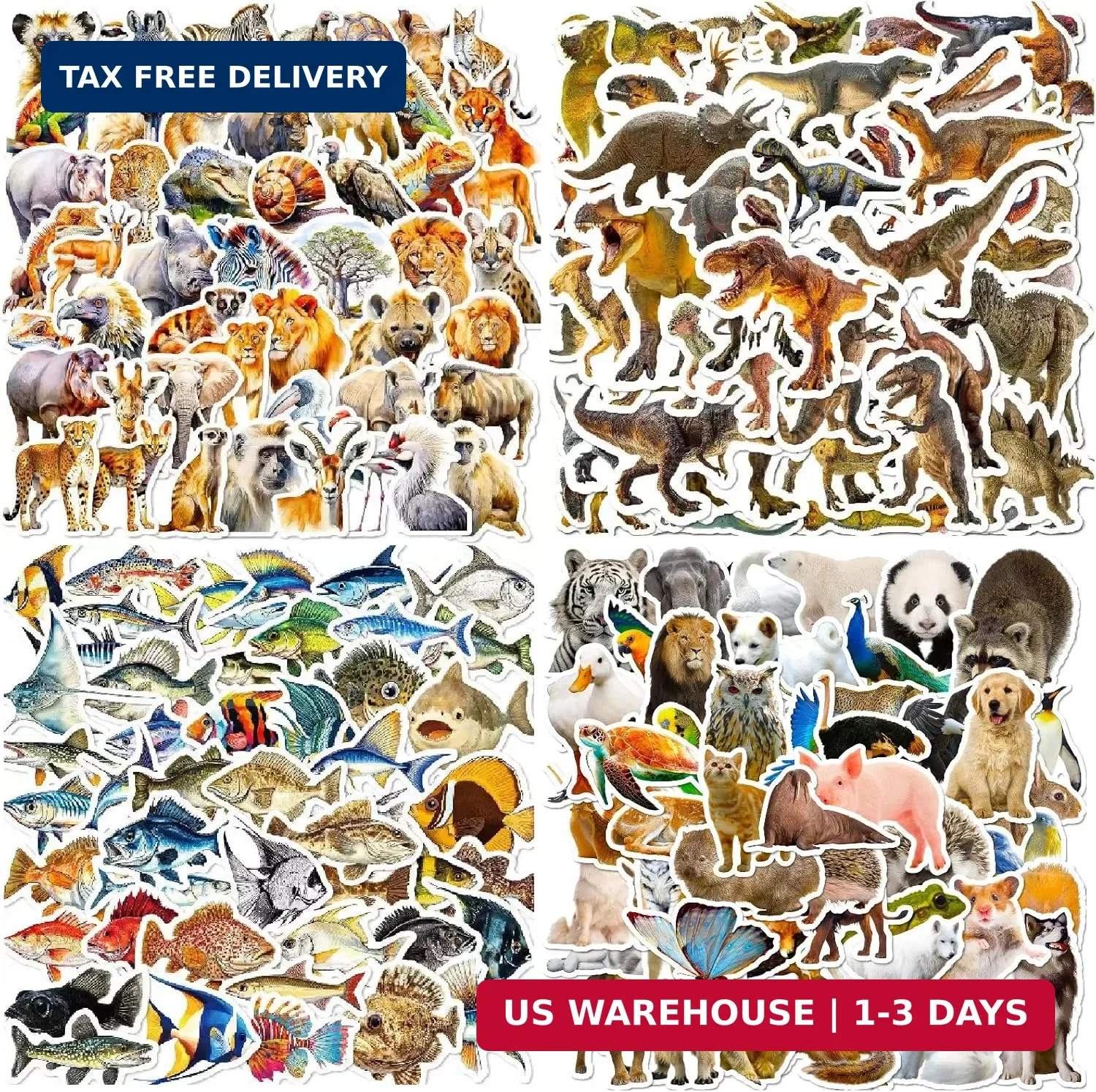 200 Pcs Cute Animal Stickers Bulk for Kids,Girls,Boys,Teens Adults.Waterproof Vi
