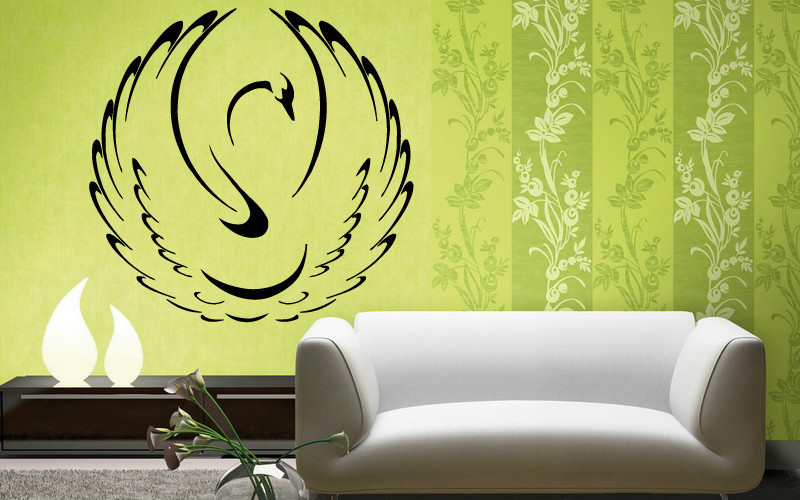 Wall Stickers Vinyl Decal Animal White Black Swan Bird Wall Decor Mural ig019