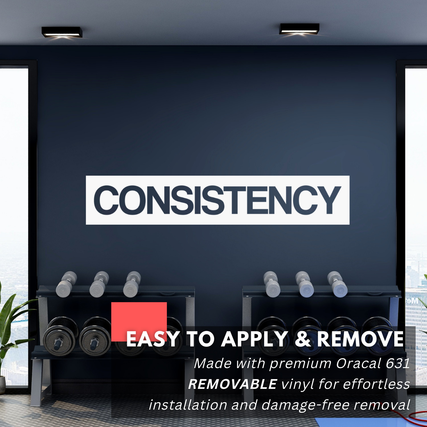 CONSISTENCY Inspirational Motivational Gym Wall Decal Sticker Quote Vinyl Decor