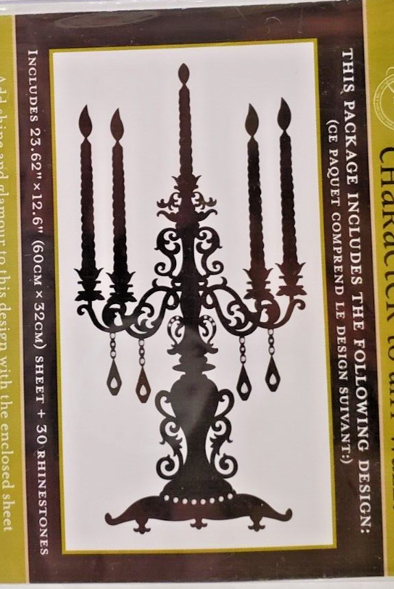 'Once Apon A Candelabra' Wall Peel & Stick 23.62" X 12.6"Decorative Rhinestones