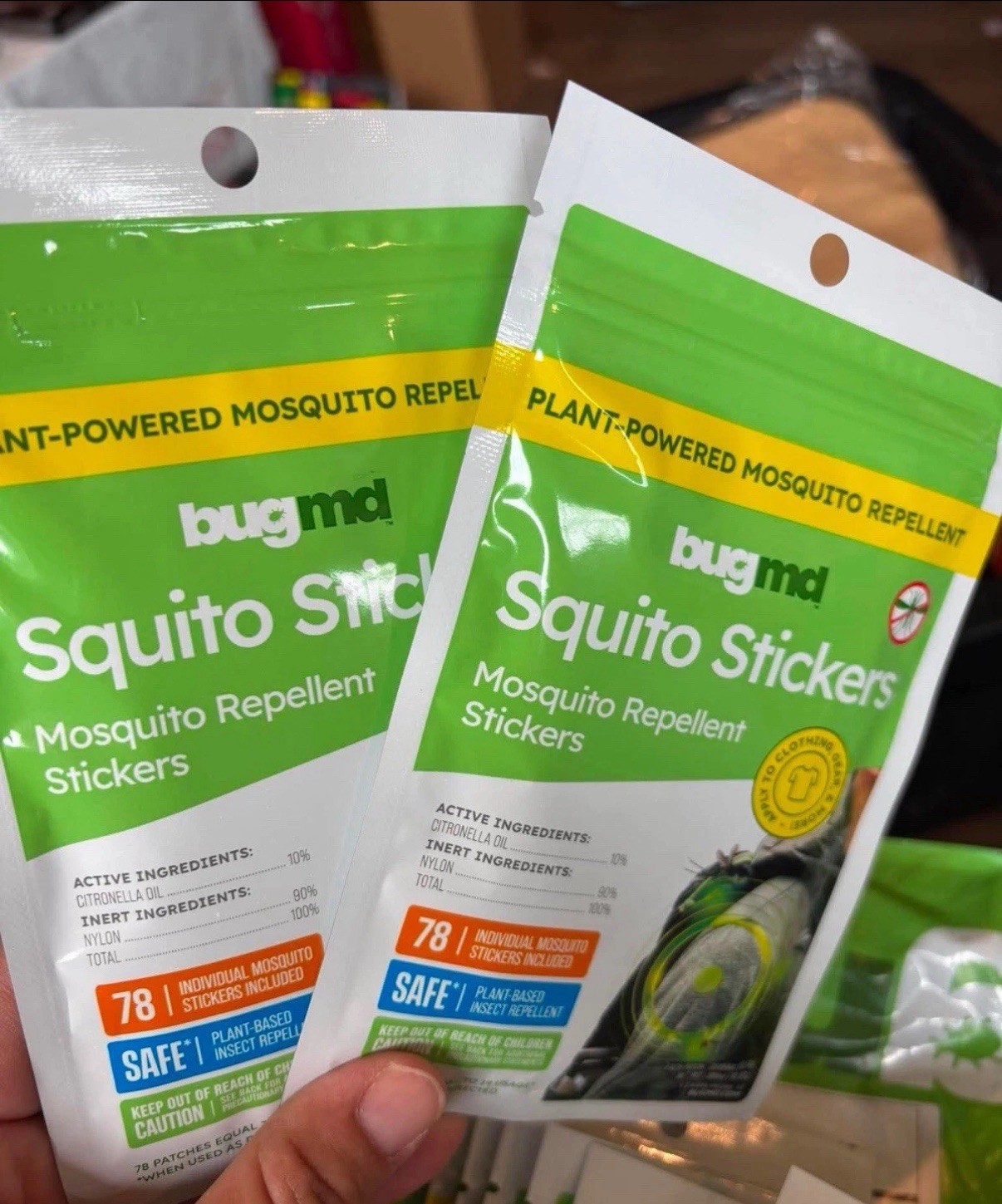 BugMD Plant-Powered Squito Stickers for Kids & Adults – 2 Packs
