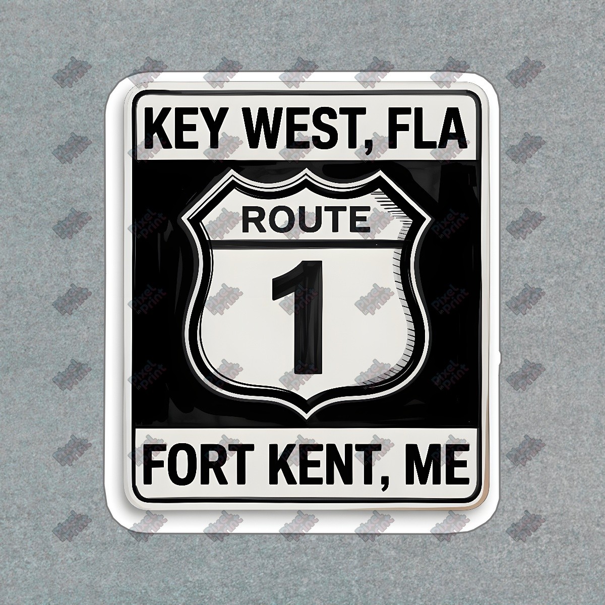 Vintage Style Key West to Fort Kent Route 1 Road Sign Plaque Travel #8562