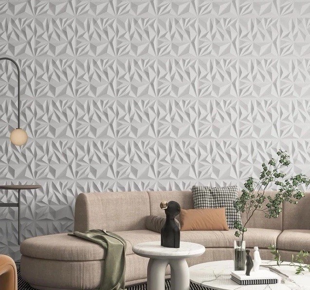 3D Wall Panels 33 Pack 12×12 PVC Textured Accent Wall Diamond Design Wall Decor