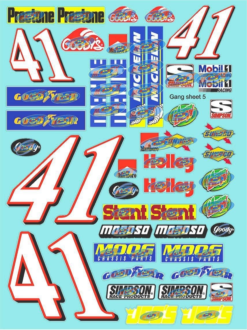White Vinyl Sticker Sheet #41's-R/C MODEL Decal fits 1/24-1/16 Scale CUT-monster