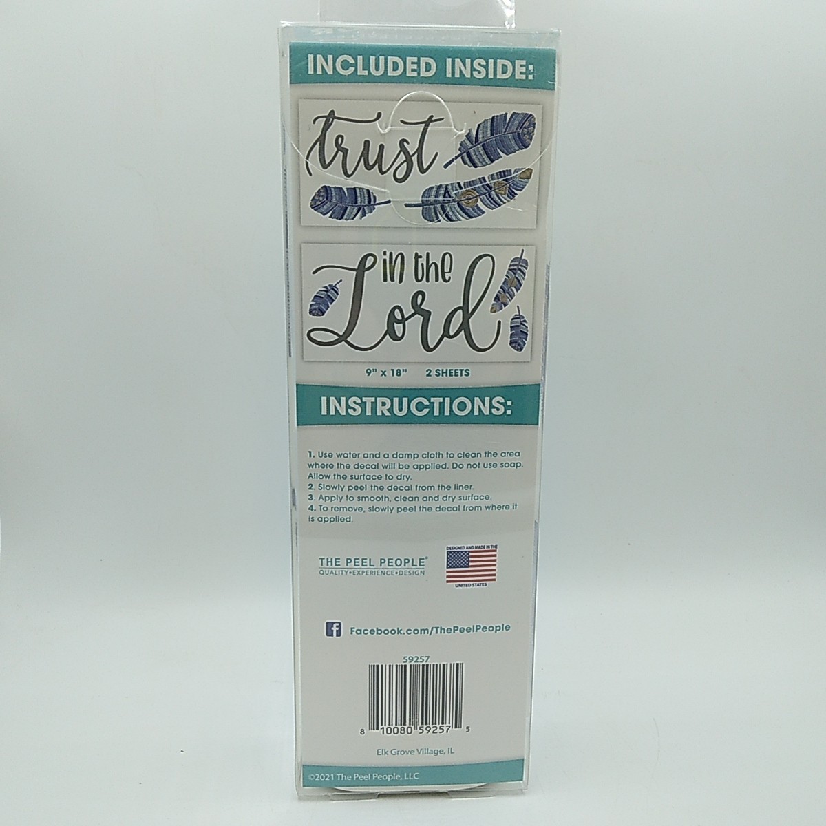 The Peel People 'Trust In The Lord' Wall Decor DIY Peel & Stick 18" x 22" NIB