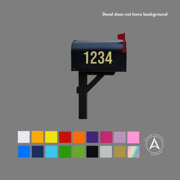 SET OF 2 Custom Mailbox Numbers Vinyl Decals / Stickers – Choose Size & Color