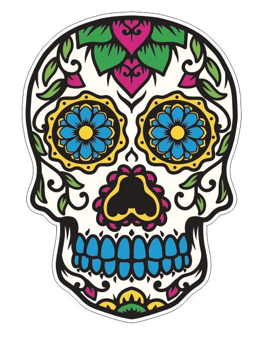 Sugar Skull Sticker A16